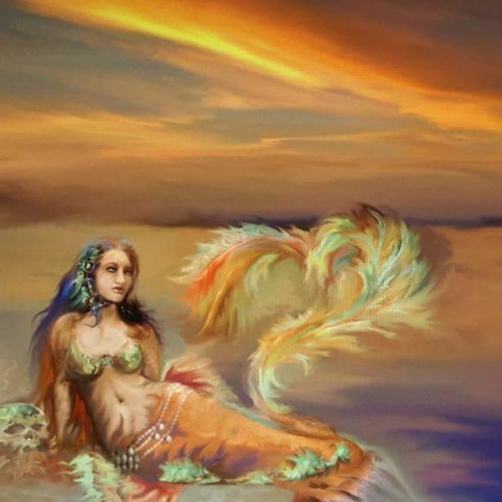 Mermaid print.."On the edge